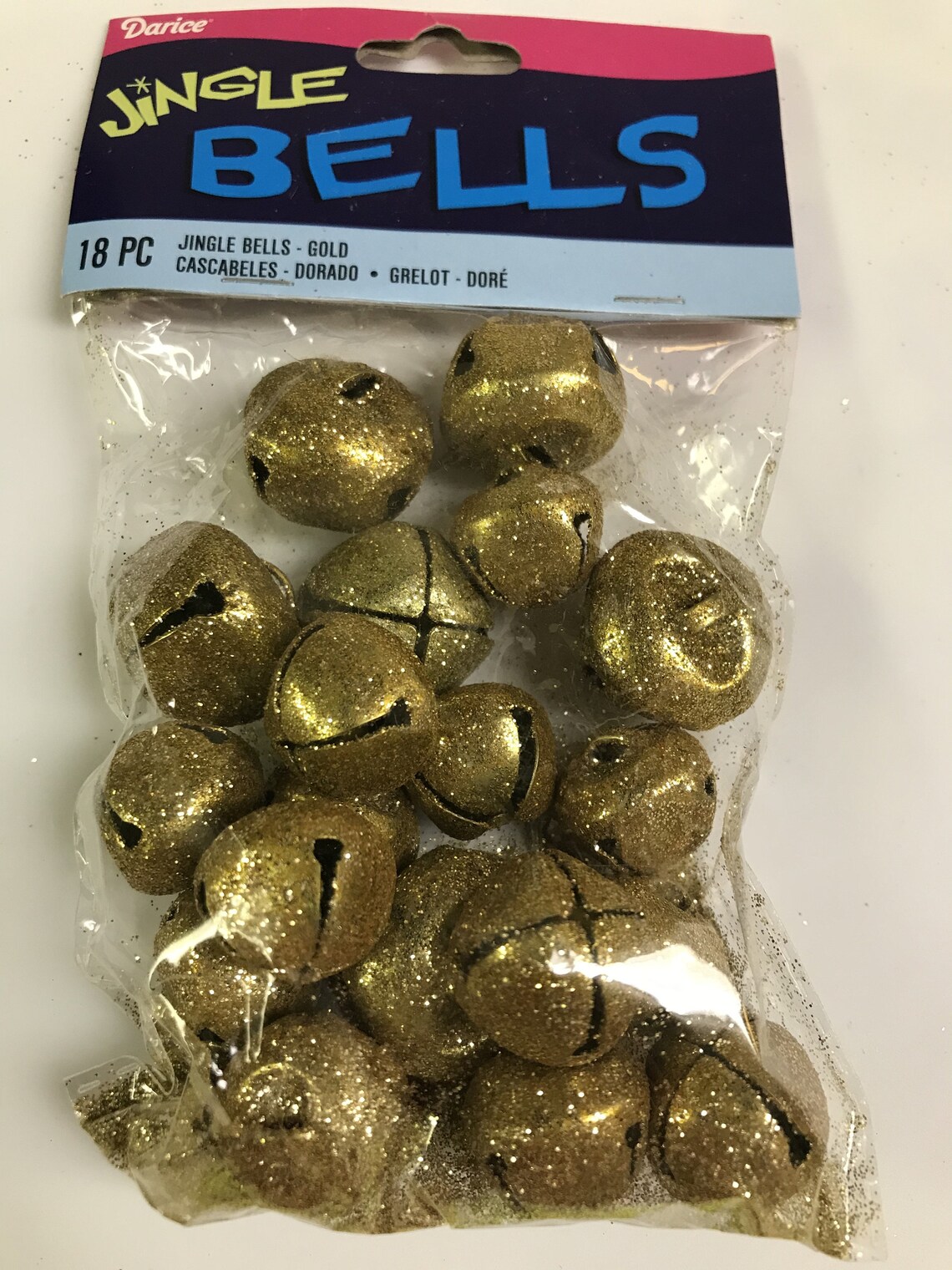 Assorted Glitter Bells Christmas Jingle Bells Gold Silver Etsy