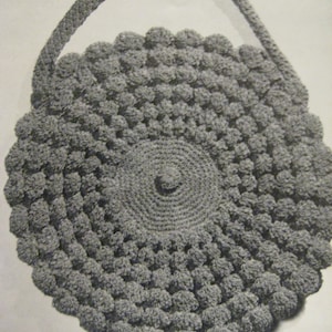 Vintage Crochet Handbag Pattern Round Shell Bag 1940&#39;s Design Digital Download