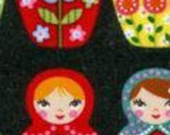 Matryoshka Doll Cotton Fabric Russian Nesting Doll 44" Inch Wide Cut to Order