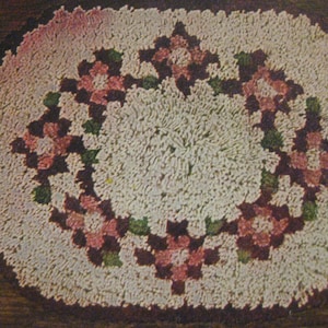 Vintage Tufted Fluff Rug Pattern 3 Designs 1950&#39;s Floor Throw Rug Making Pattern Digital Download