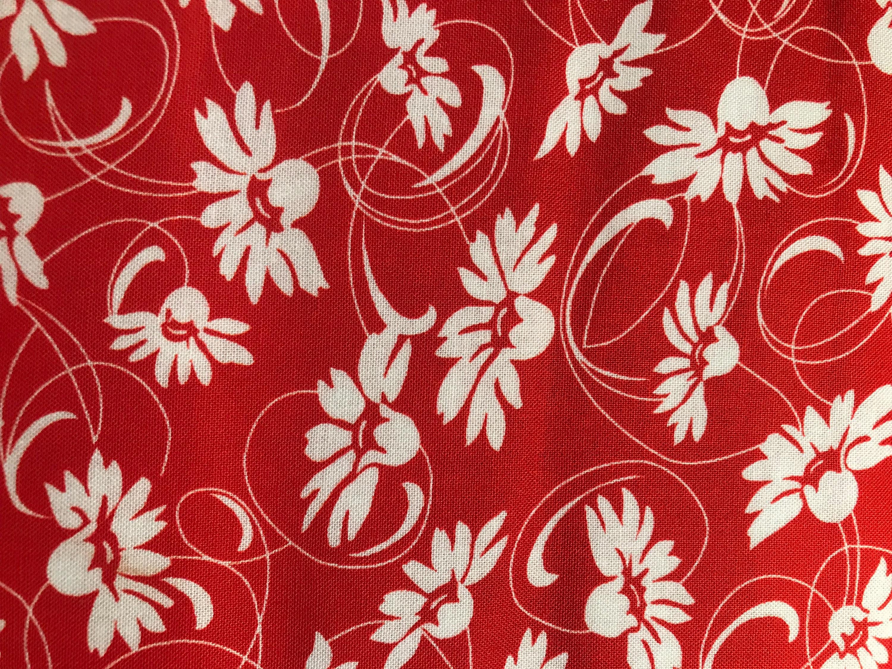 Robert Kaufman Daisy’s Redwork Fabric Cotton Quilting Floral - Etsy