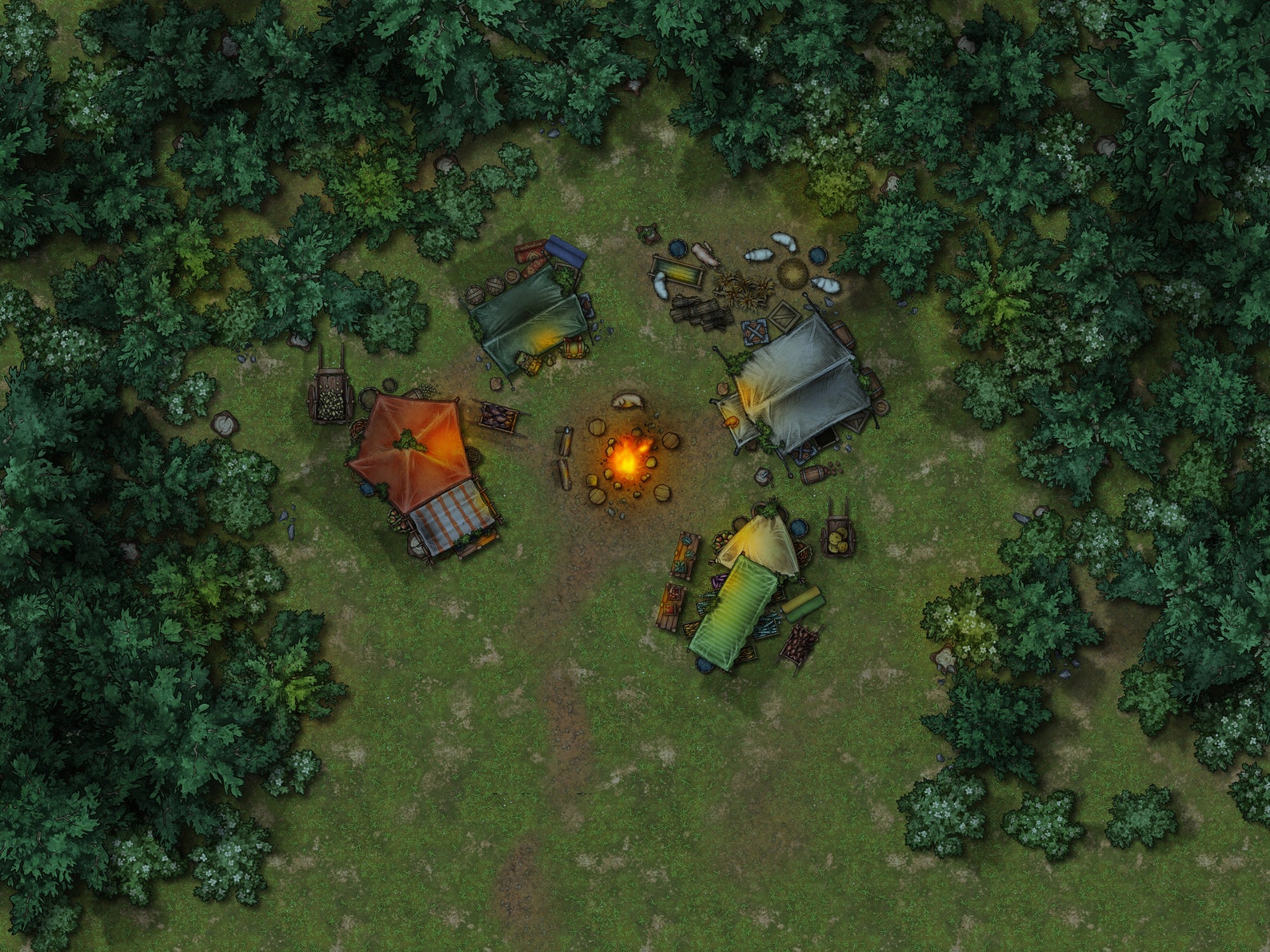 Net Running Map Tabletop Travelling Night Market Virtual Table Top and Roll20 Ready (4k ...