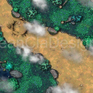 Hochwertige Waldbegegnungskarte für dein DnD-Spiel.  Bereit für Druck und virtuelle Table Top Spiele