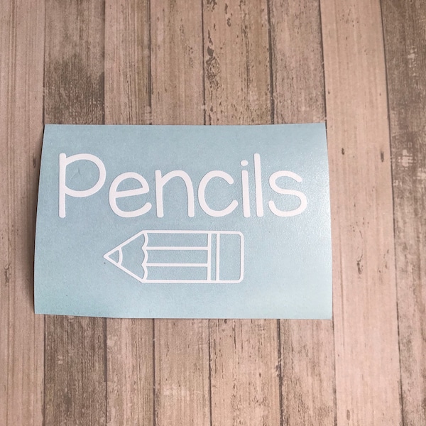 Pencils vinyl  decal, pencil box decal, pencil case kids, vinyl decal, pencil decal,