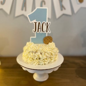 Milk and cookies cake topper