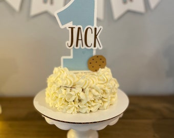 Milk and cookies cake topper