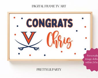 Marco de graduación Uva para TV, descarga digital "Felicidades Graduado", decoración de graduación para TV Samsung, arte de graduación personalizado para TV, decoración para fiesta de graduación