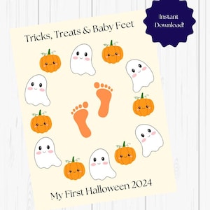 Halloween Baby footprint printable  | Halloween footprint art | Halloween keepsake activity | Halloween activity