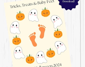 Arte de huellas de bebé para Halloween: Actividad de recuerdo (Descarga digital)