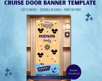 Plantilla de cartel para puerta de crucero de Disney (editable en Canva)