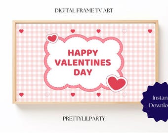 Arte de TV para el día de San Valentín / Arte de TV con marco Samsung de feliz cumpleaños / Arte de TV con marco digital / Decoración para fiesta de cumpleaños /