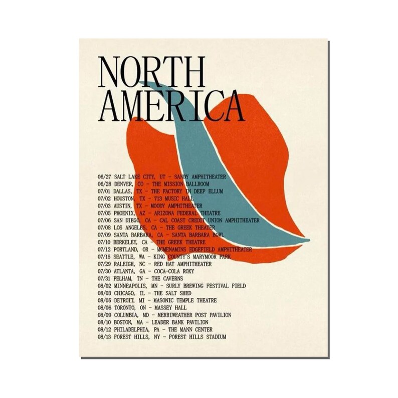 Fleet Foxes North America Tour 2022 Poster Unframedfleet Etsy