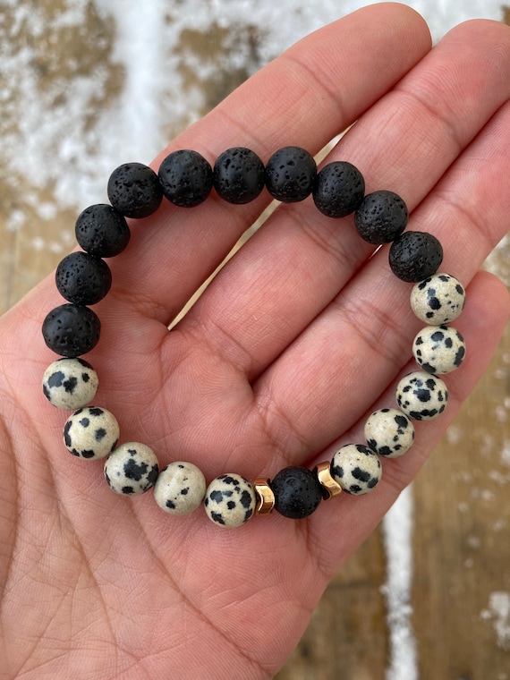 Dalmatian Jasper, Wood Jasper and Hematite Wrap Bracelet – Katie Joëlle