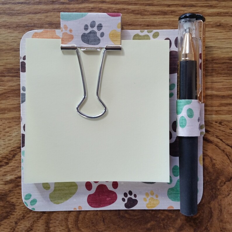 Paw Prints Notepad Dog Notepad Sticky Notes Holder Dog Etsy