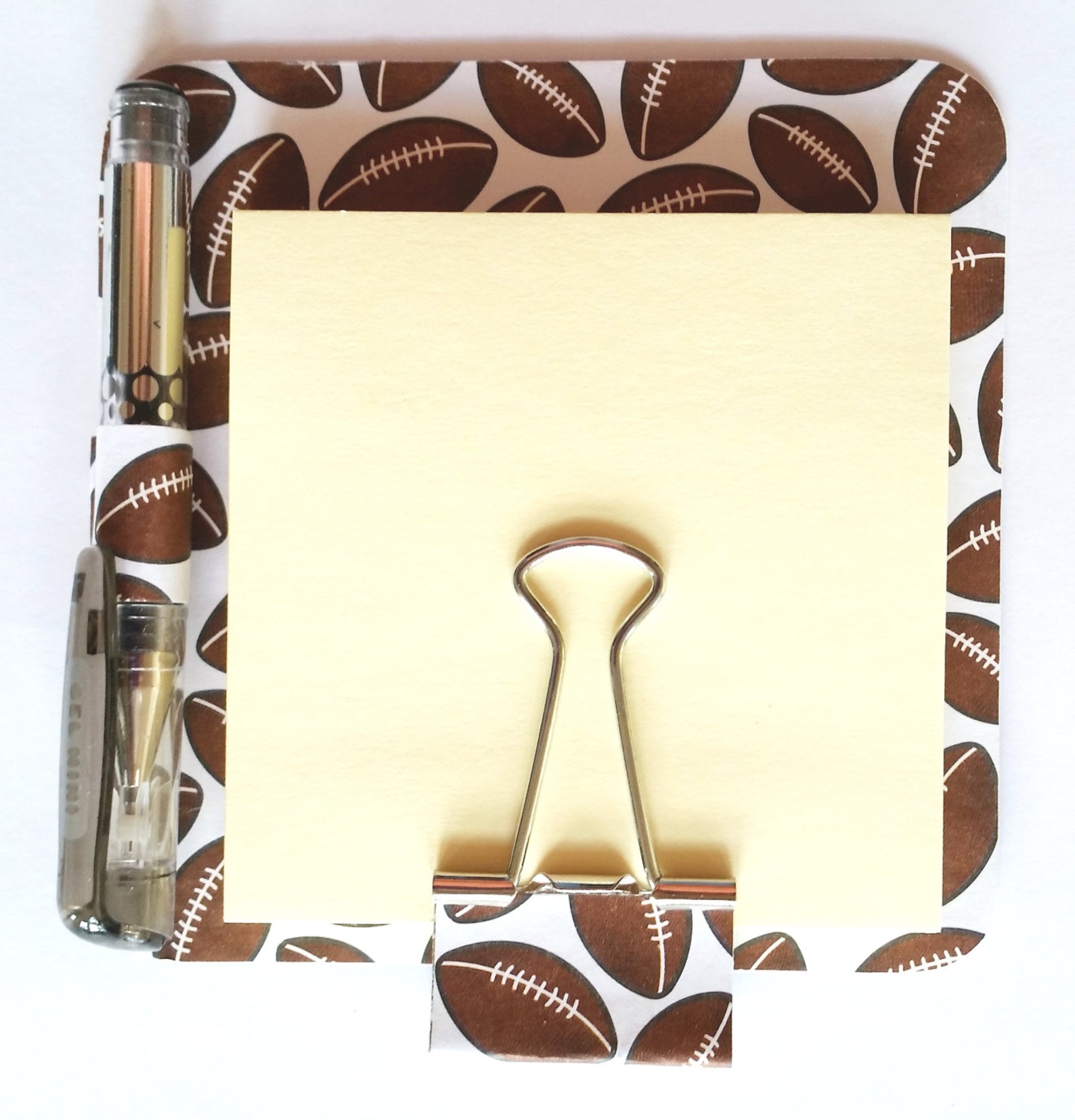 Football Notepad Set Sticky Note Holder Football Sticky Etsy