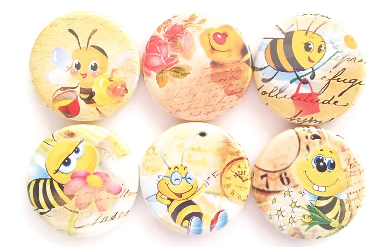 Bee Magnets Bumble Bees Honey Bees Fridge Magnets Kids Magnets Etsy