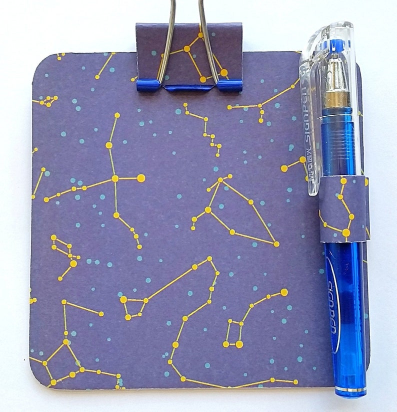 Celestial Galaxy Notepad and Pen Set Desk Accessory Memo Pad Etsy