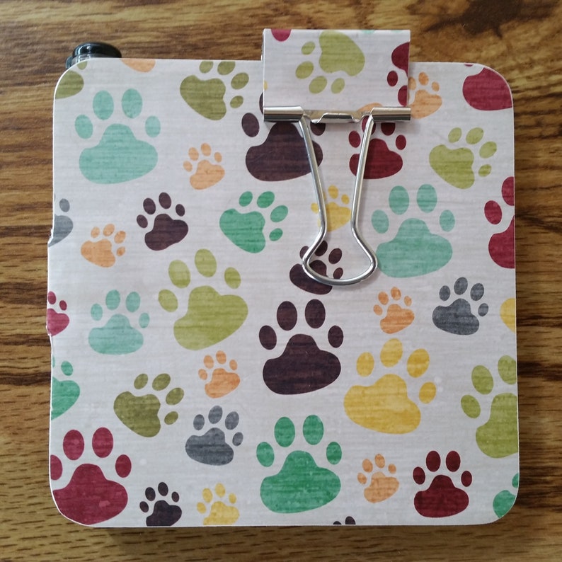 Paw Prints Notepad Dog Notepad Sticky Notes Holder Dog Etsy