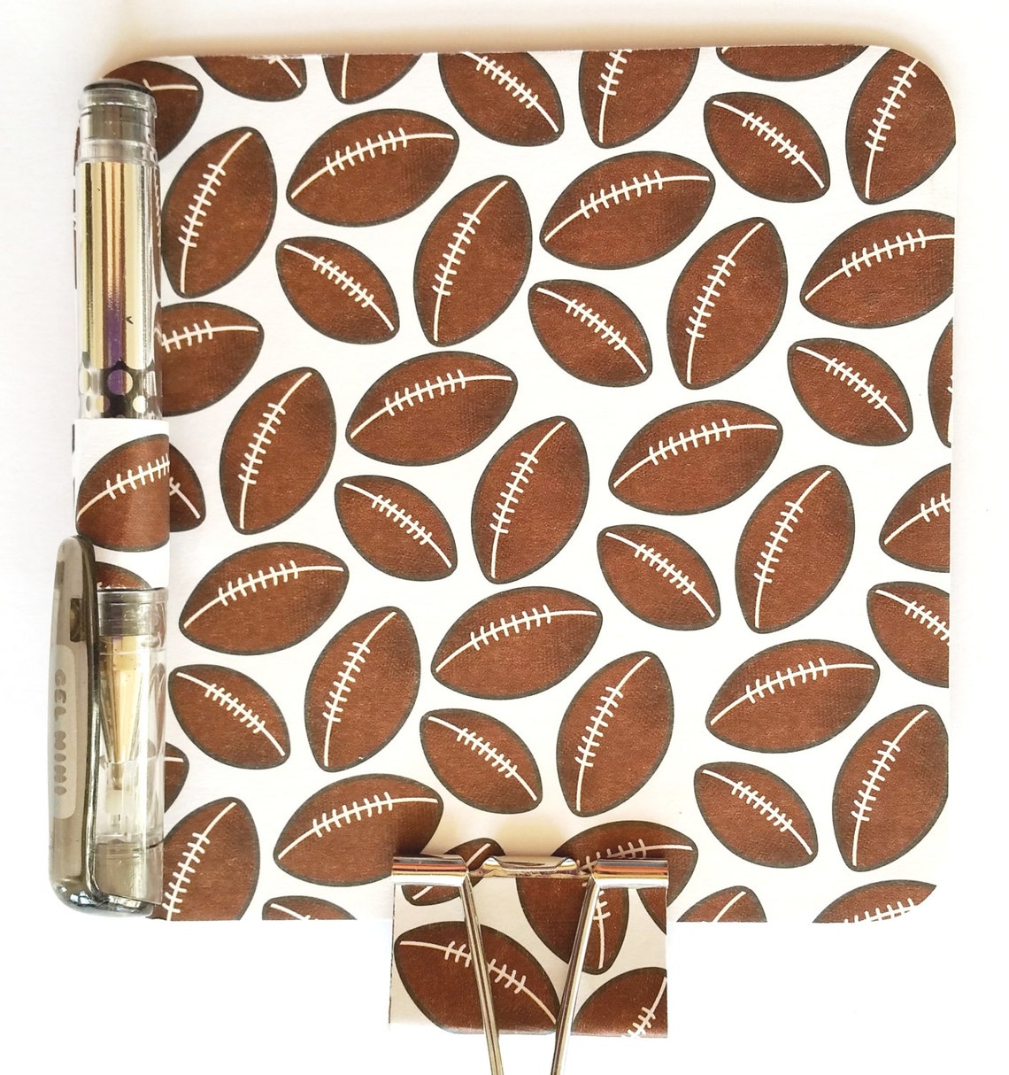 Football Notepad Set Sticky Note Holder Football Sticky Etsy