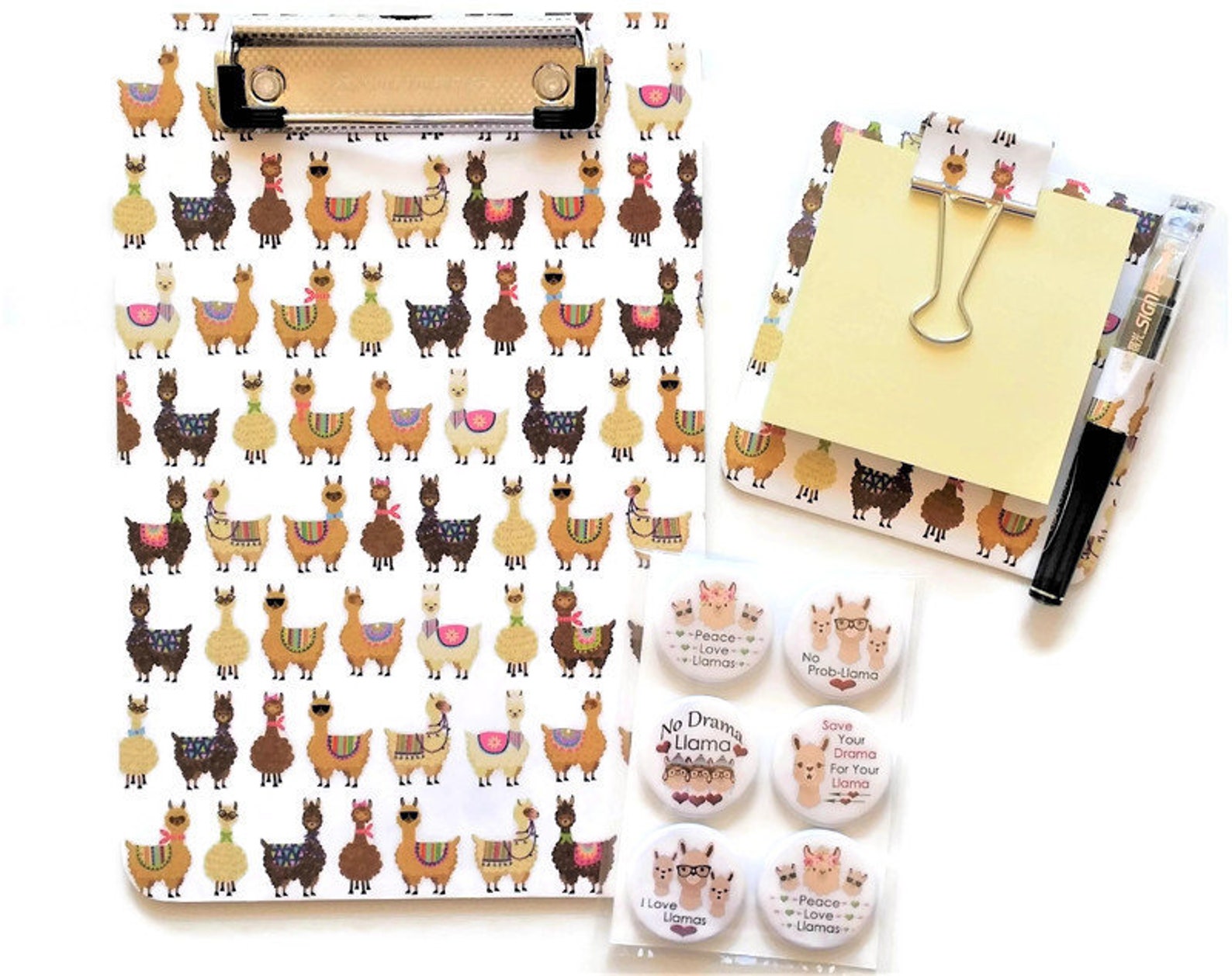 Llamas Gift Set Fun Llamas Clipboard 6x9 Llamas Notepad & Etsy