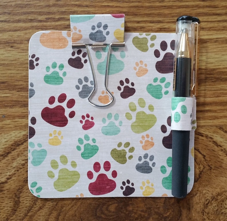 Paw Prints Notepad Dog Notepad Sticky Notes Holder Dog Etsy
