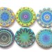 Mandala Magnets, Fridge Magnets, Decorative Refrigerator Magnets, 6/Set 