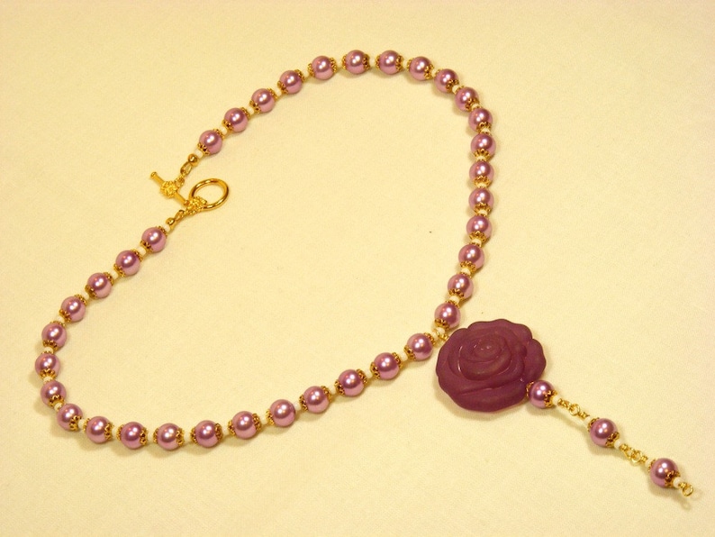 Purple Rose Jewellery Set