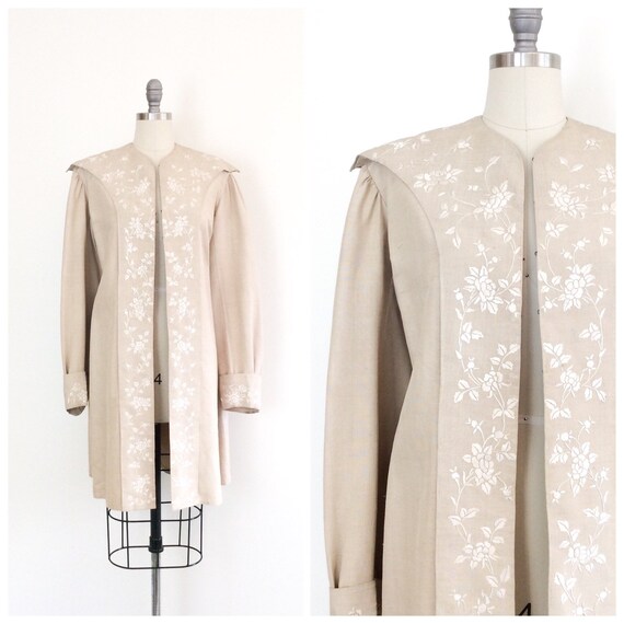 Edwardian Silk Linen Motoring Coat / 1900s Vintage