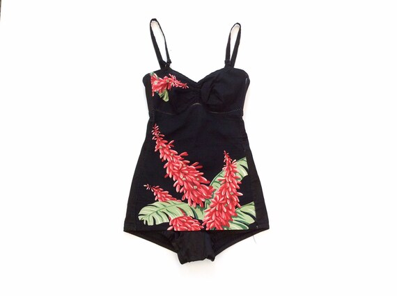 RESERVED on LAYAWAY for JAN /// 40s Black Floral C