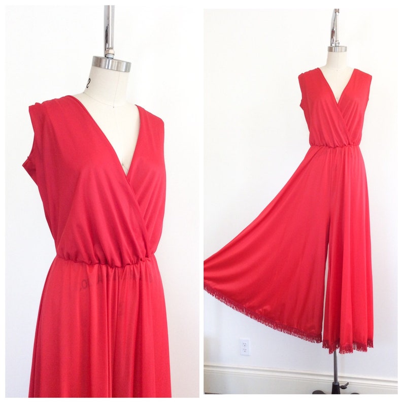 red fringe jumpsuit