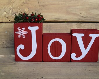 christmas wood blocks