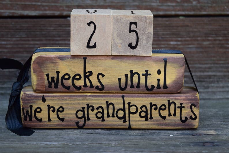 Vintage Grandparent Countdown Block Set/Weeks Until We're Etsy