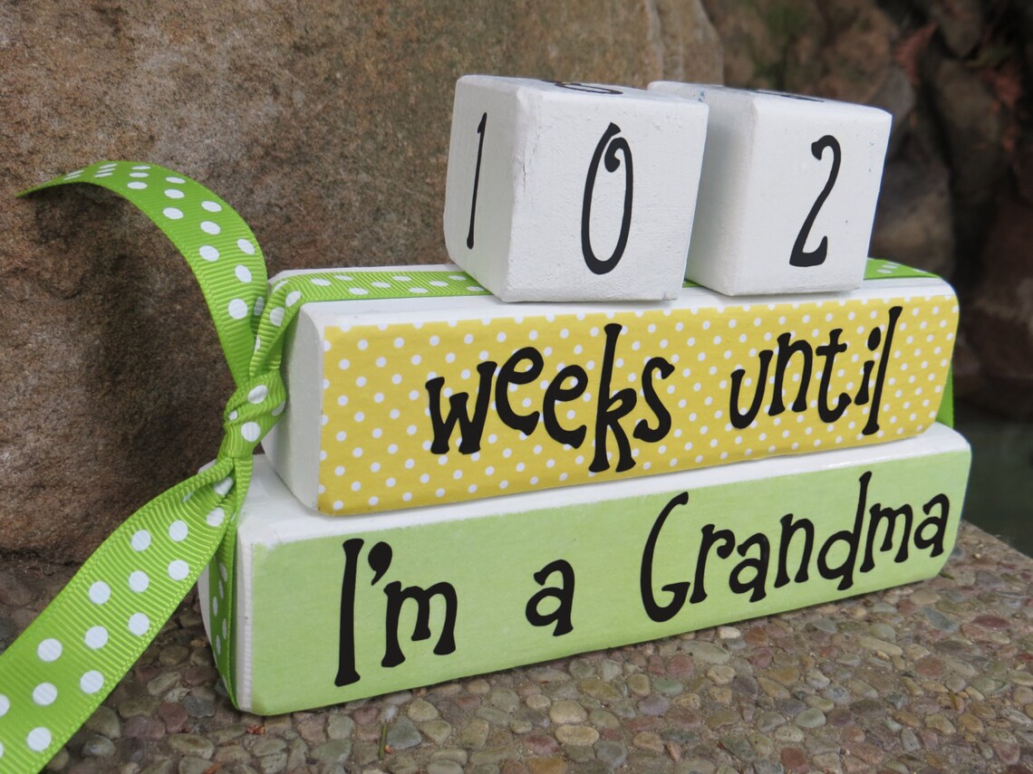 Grandparent countdown blocks weeks until baby arrives baby Etsy