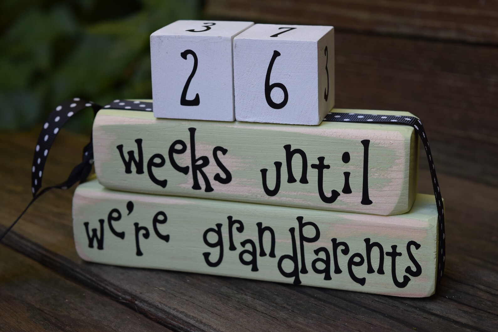 Grandparent countdown blocks weeks until baby arrives baby Etsy