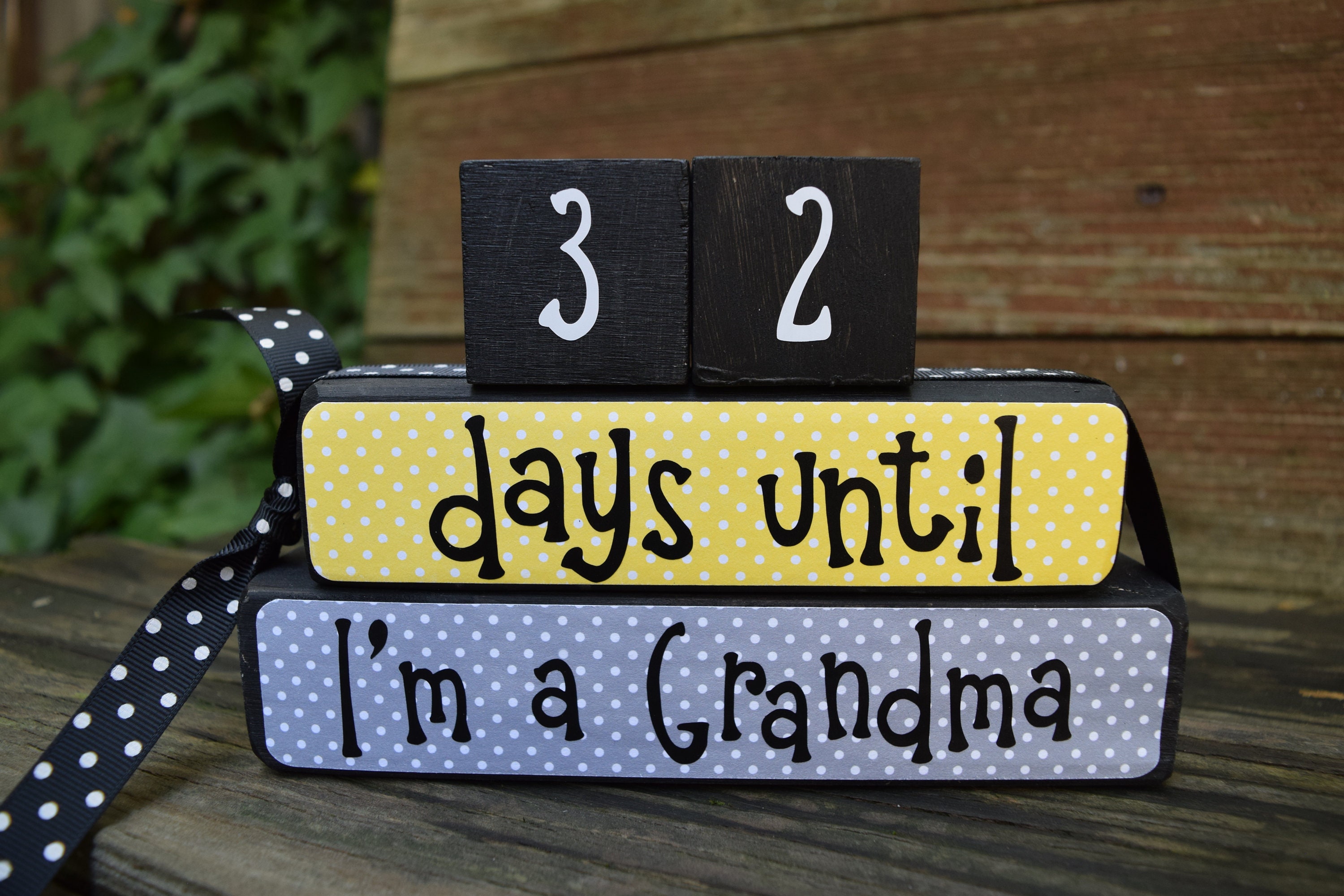 Grandma Baby countdown blocks weeks until baby arrives baby Etsy