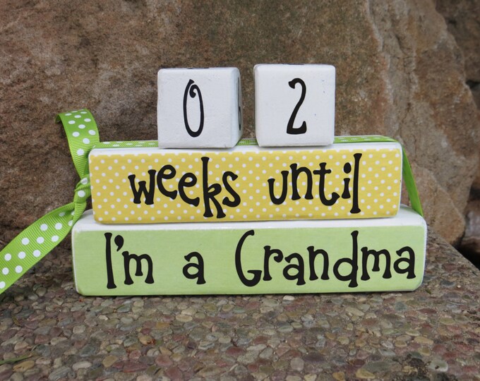Grandparent Countdown Blocks Weeks Until Baby Arrives Baby Etsy