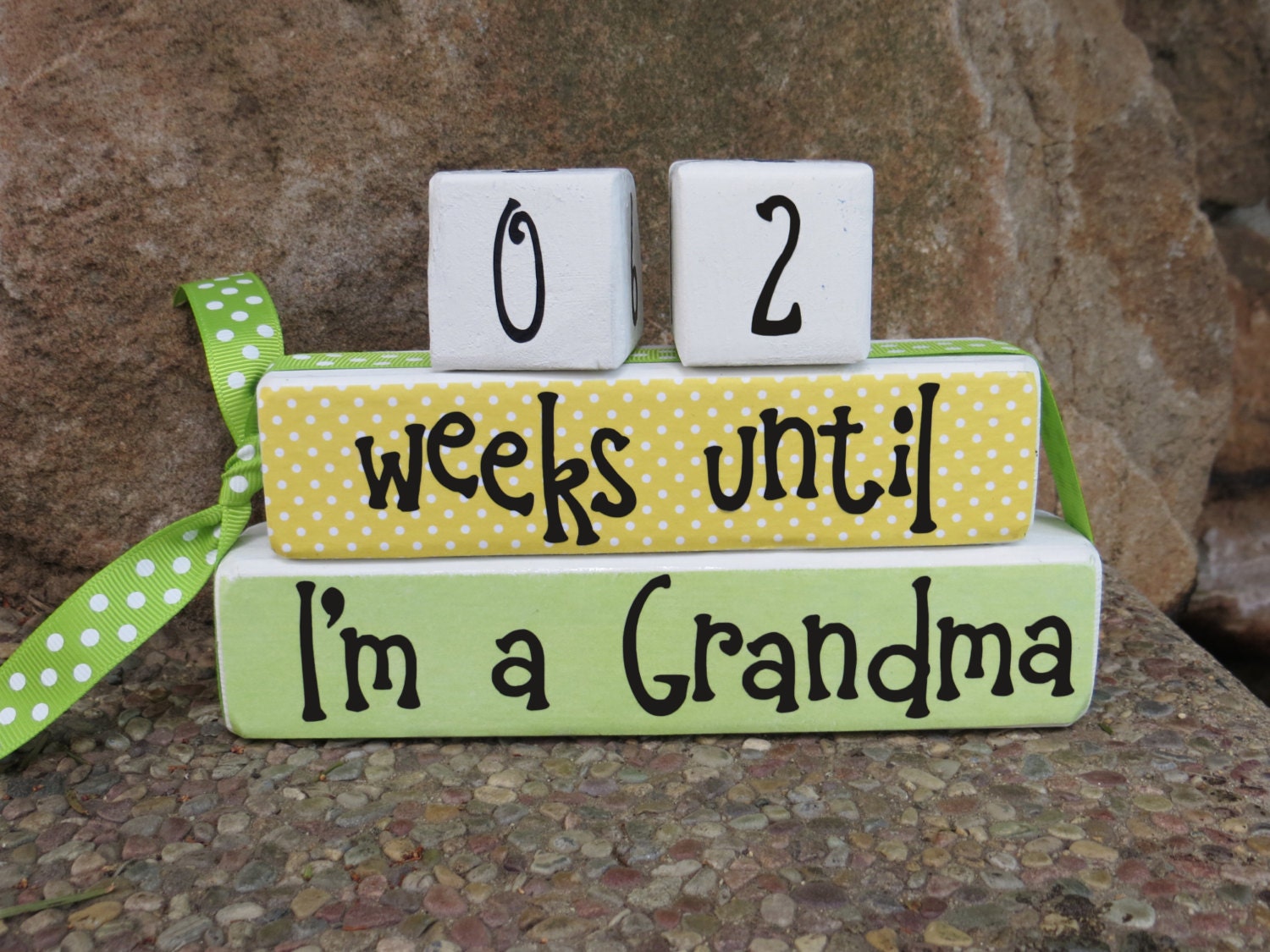 Grandparent countdown blocks weeks until baby arrives baby Etsy