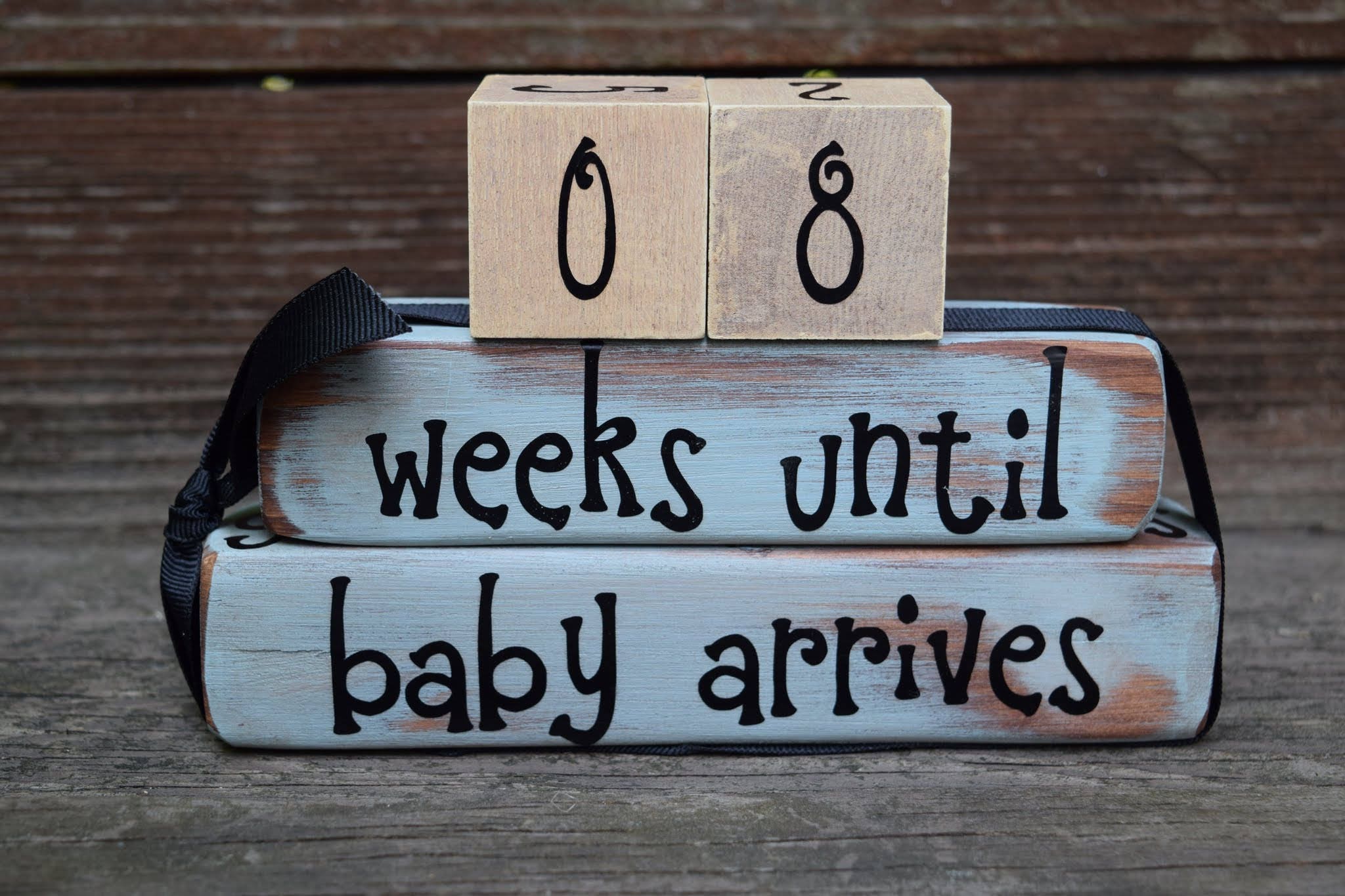 Vintage Grandparent Countdown Block Set/Weeks Until We're Etsy