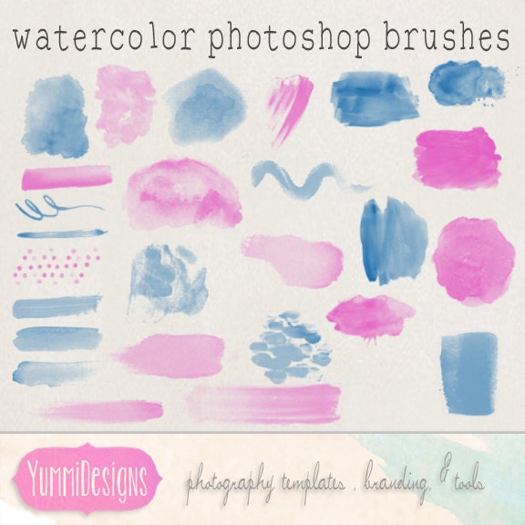 27 Photoshop Brushes Instant Download Set Of 27 Watercolor | Etsy