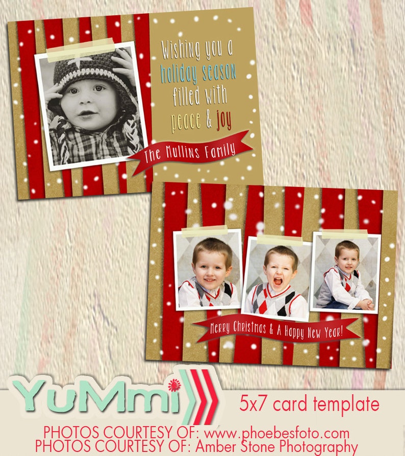 INSTANT DOWNLOAD psd Christmas card photoshop template for | Etsy