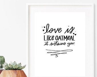 Lámina con cita de Brooklyn Nine-Nine Oatmeal - Capitán Holt, Jake y Amy (Descarga digital)