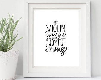 Imprimible - El violín canta con anillo alegre - Tienes correo impresión de arte de pared - DESCARGAR