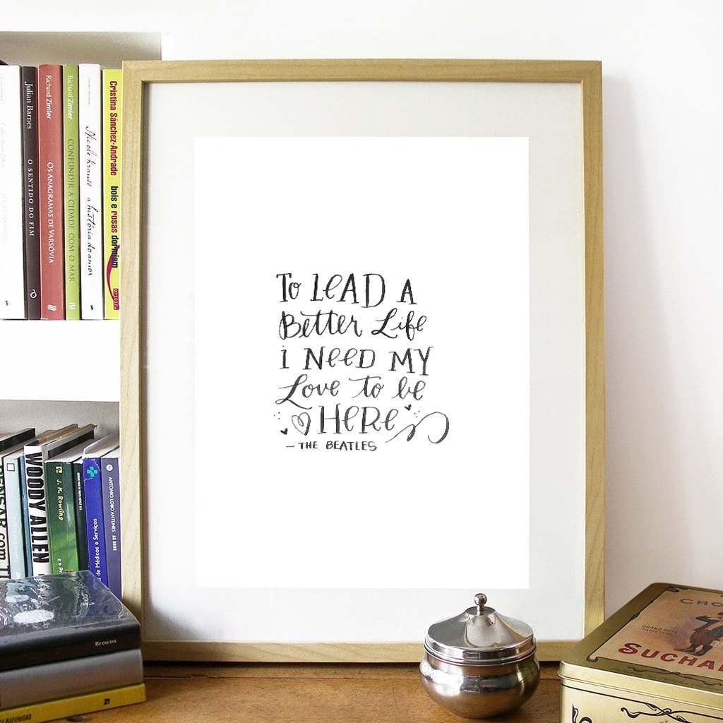 Printable Beatles Lyric Art Print Quote DOWNLOAD - Etsy