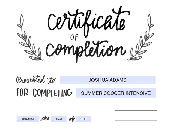 simple leaves certificate of