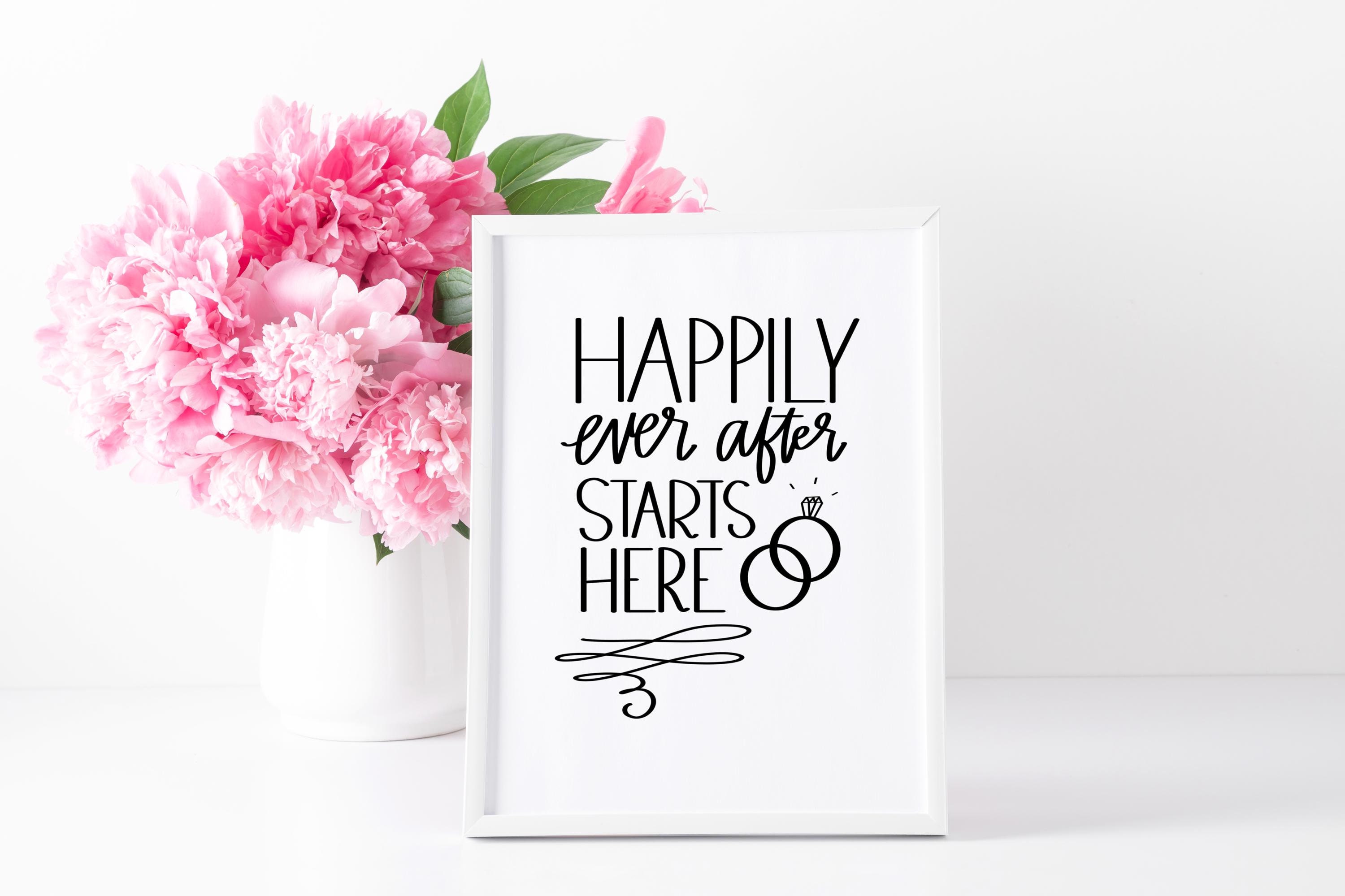 Happyeverafter メッセージフォト Happily Ever After Starts Here - Etsy