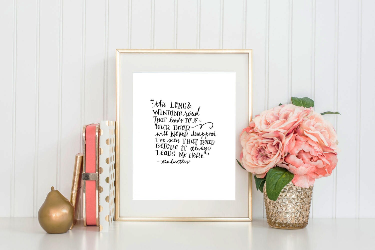 Beatles lyrics from the long and winding road printable art print