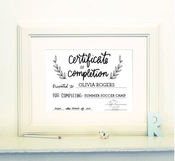 items similar to simple leaves certificate of completion fillable