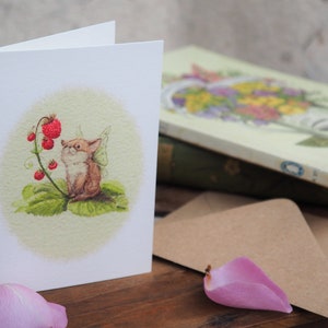 Set of three A7 Fluttercub notecards, Thank you// Birthday// Just to say
