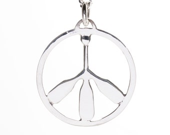 Peace Sign Pendant for Paddlers Gift for Old Hippies