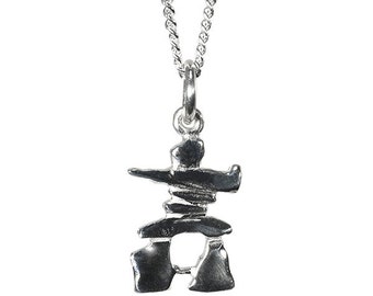 Sterling Silver Inukshuk Pendant (Small)